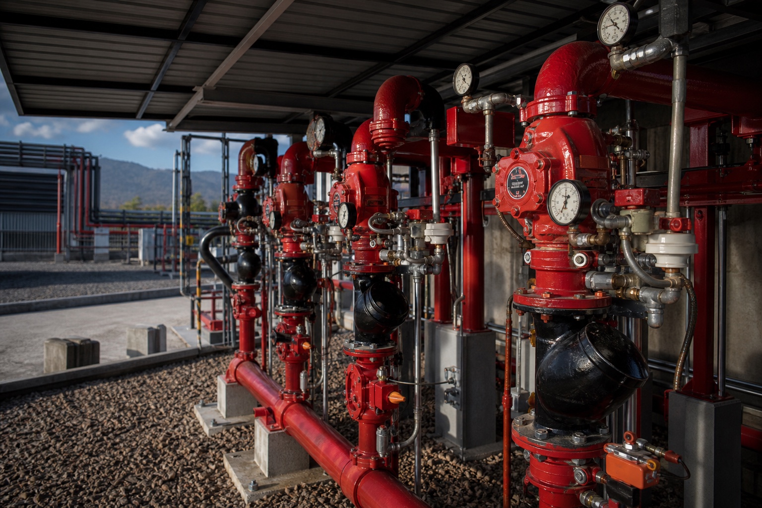 Sistema de red contra incendio instalado por FLAMTEC