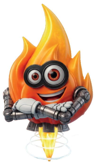Mascota FLAMTEC saludando
